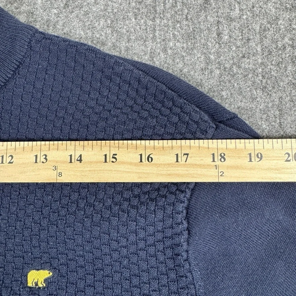 Jack Nicklaus Men's Medium Navy Blue Quarter-Zip Sweater Textured Knit